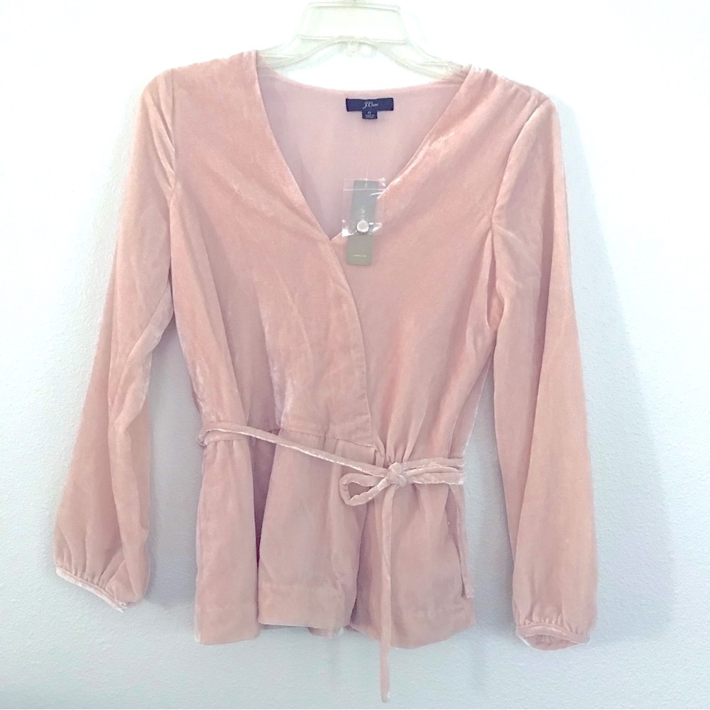J. CREW Velvet Blush Pink Top NWT